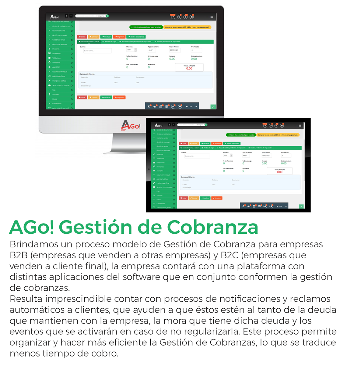 AGo! ERP - Gestión de cobranzas